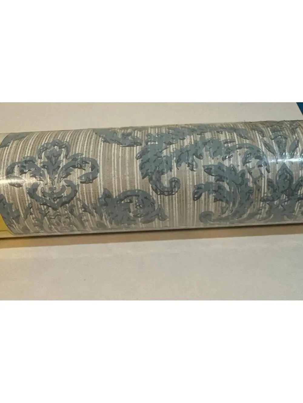 Vintage 1980s Sears Wallcovering Double Roll Bolt 20 1/2 in x 42 ft Blue & Tan